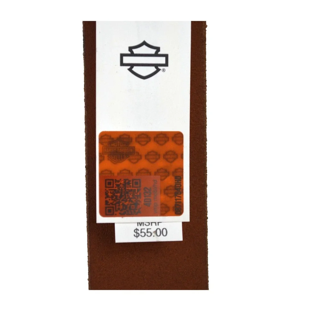 Harley-Davidson BMM040 Men's Sz L (38/40) Cognac Brown‎ Genuine Leather Belt